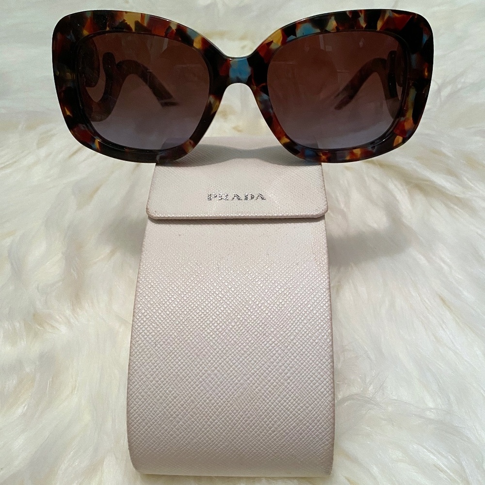 Authentic Prada Baroque Tortoise Blue Sunglasses